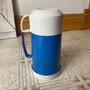 Vintage Short Blue Thermos